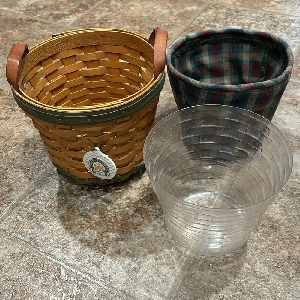 2000 Longaberger Golf Basket Liner Protector and Tie-on